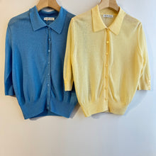 Load image into Gallery viewer, Jamm Select | Button Front Knit Top (Blue/Yellow)
