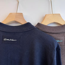 Load image into Gallery viewer, Jamm select | Colourblock knit polo top (Navy/Brown)
