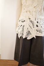 Load image into Gallery viewer, Jamm select | Fafa Pattern Crochet Tank Top(Ivory/grey/brown)
