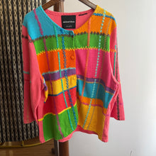 Load image into Gallery viewer, Vintage Colourful Patchwork Cardigan
