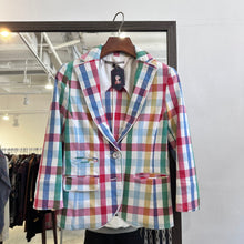 Load image into Gallery viewer, Vintage Check Pattern Blazer

