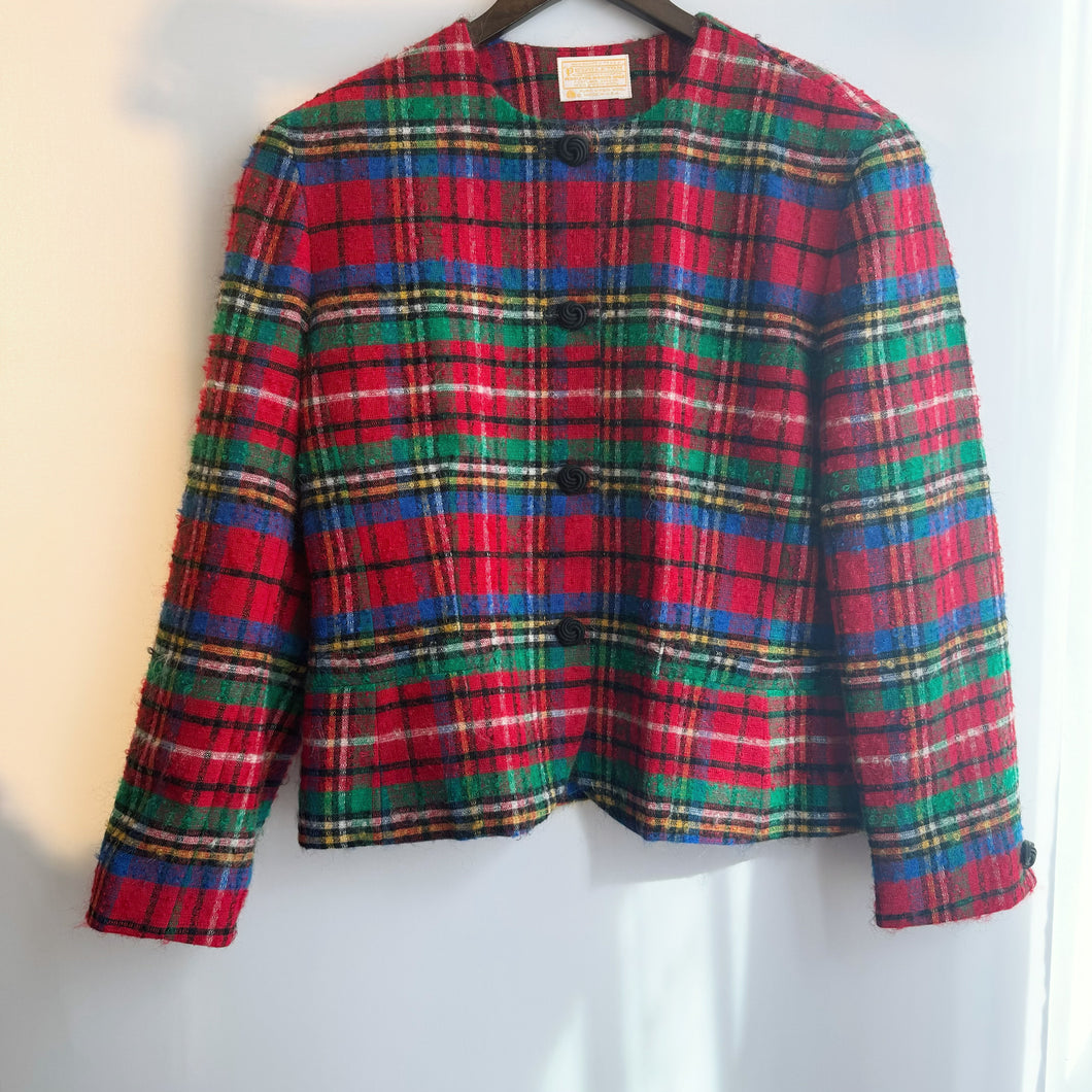 USA Tartan Pattern Wool Jacket