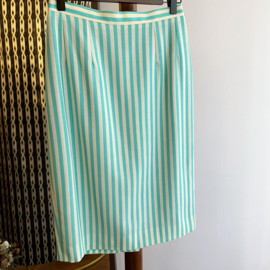 Vintage Guy Laroche Blue striped skirt