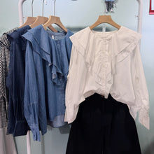Load image into Gallery viewer, Jamm select | Ruffle Collor Blosue (4colours)
