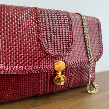 Load image into Gallery viewer, Vintage Burgundy Woven Chain Bag
