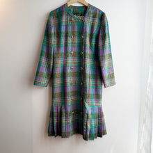 Load image into Gallery viewer, Vintage Double breast Check Pattern Dress /Jacket
