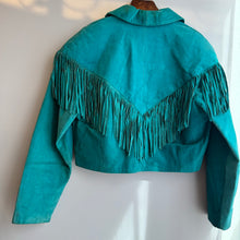 Load image into Gallery viewer, 70s Vintage Turquoise Colour Leather Jacket
