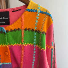 Load image into Gallery viewer, Vintage Colourful Patchwork Cardigan
