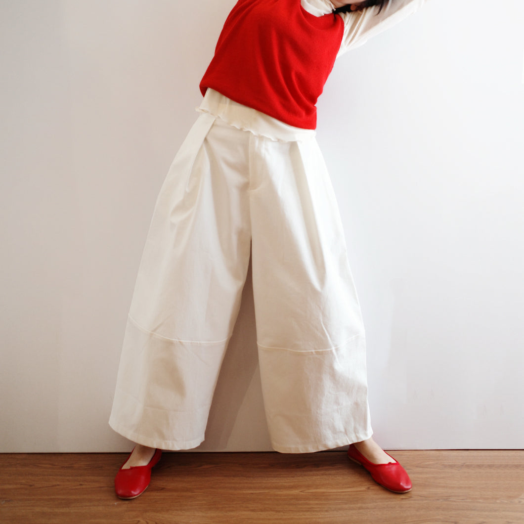 Jamm select | wide pants (White/Black)