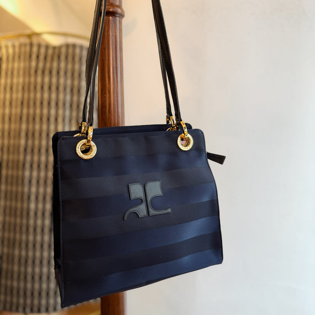 Courreges Striped Tote Bag