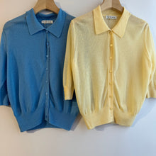 Load image into Gallery viewer, Jamm Select | Button Front Knit Top (Blue/Yellow)
