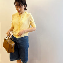 Load image into Gallery viewer, Jamm Select | Button Front Knit Top (Blue/Yellow)
