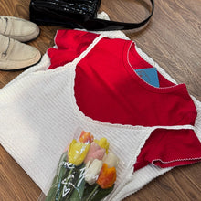 Load image into Gallery viewer, Jamm select | Stitching tee (Red/Brown)
