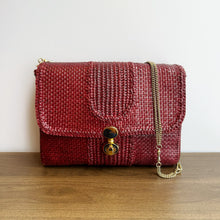 Load image into Gallery viewer, Vintage Burgundy Woven Chain Bag
