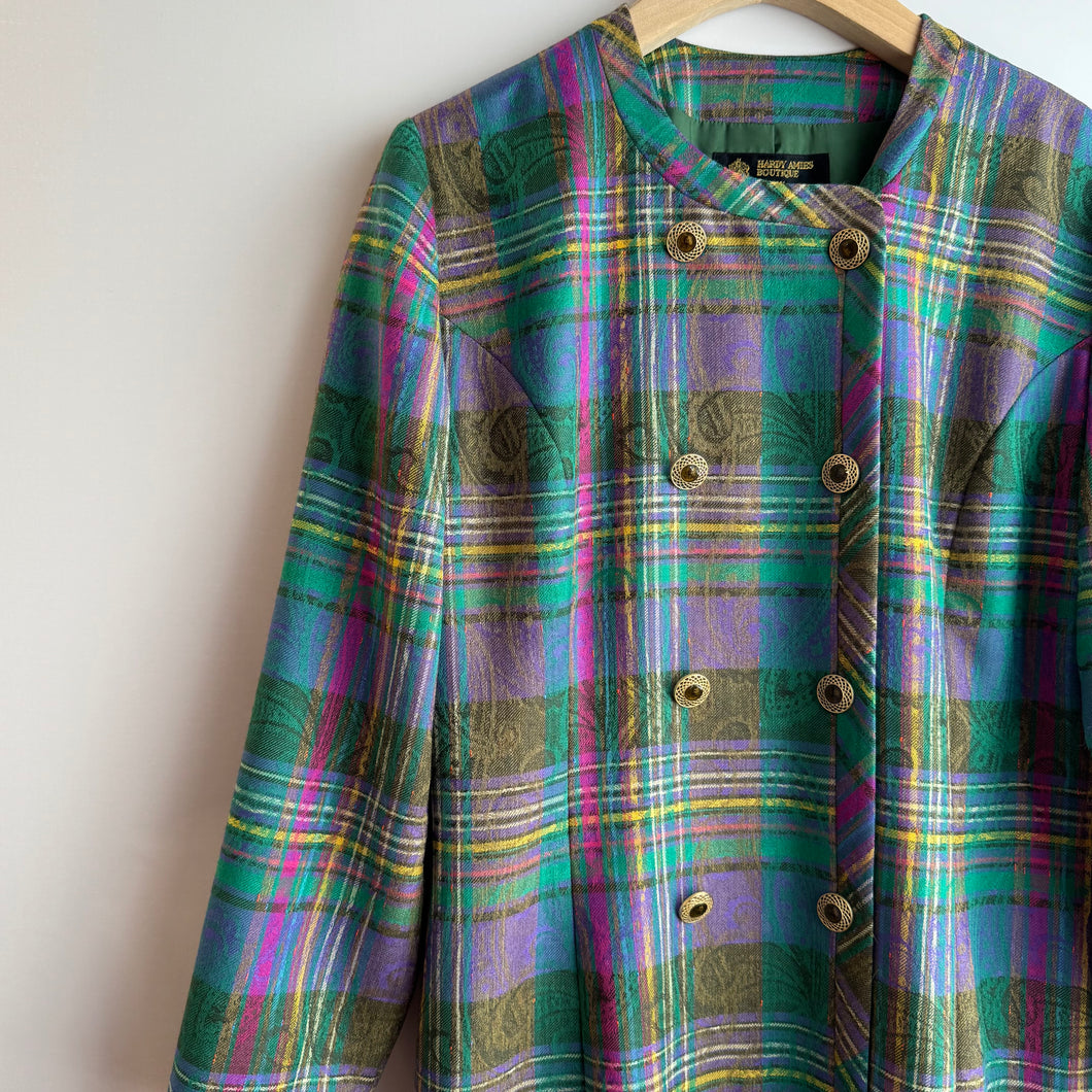 Vintage Double breast Check Pattern Dress /Jacket