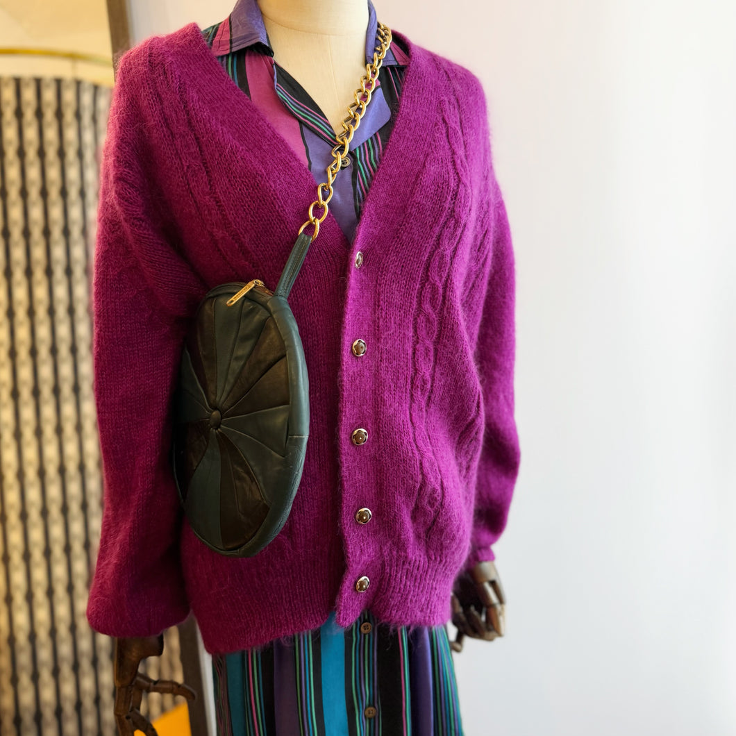 Vintage 花花鈕mohair cardigan