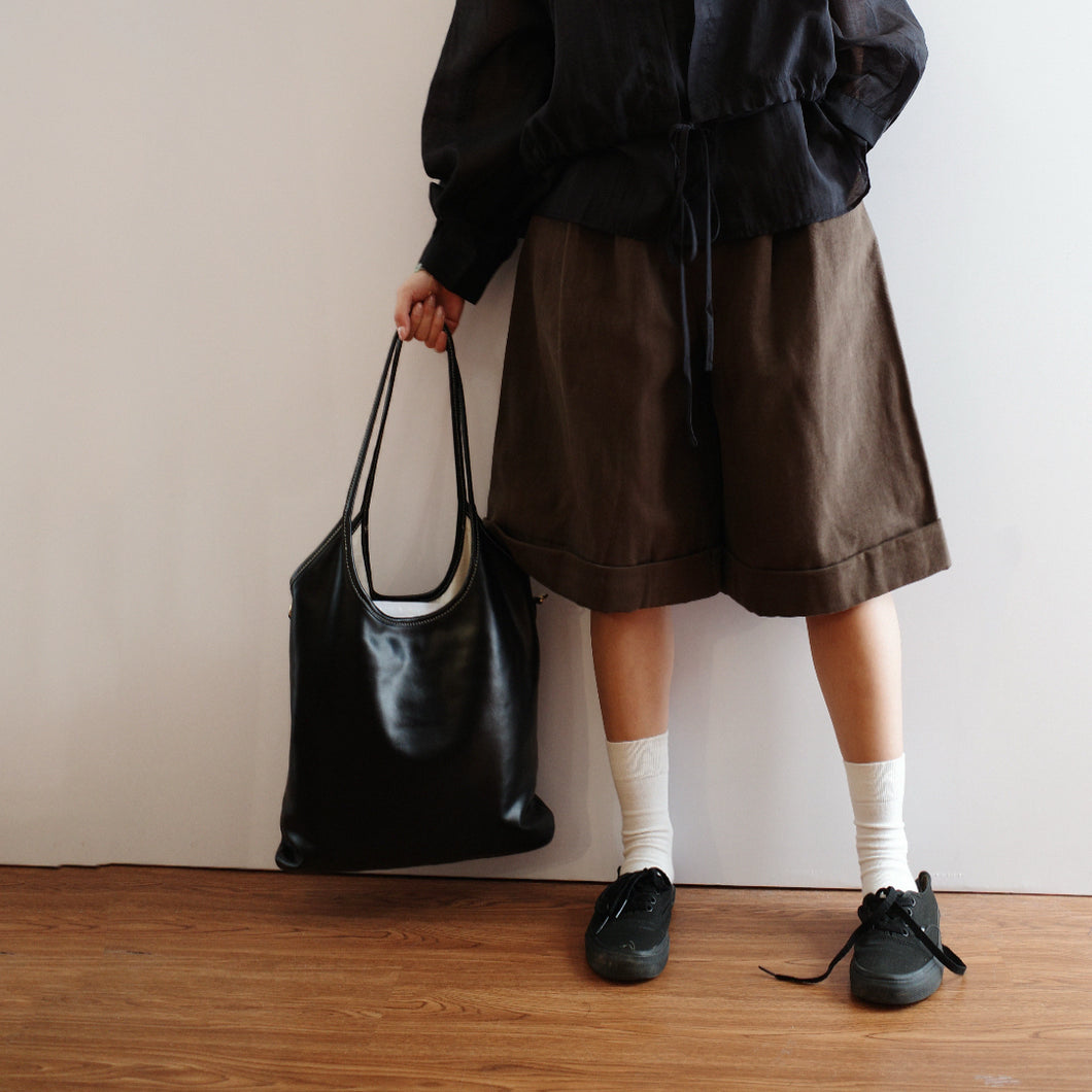 Jamm select | Wide Shorts (Black/brown/ivory)