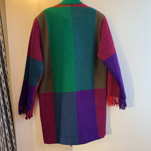 Load image into Gallery viewer, Vintage Fringe Check Pattern Wool Coat
