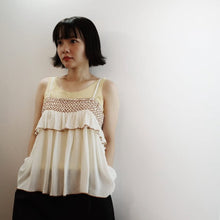 Load image into Gallery viewer, JP stitching cami (Black/Ivory)
