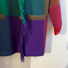 Load image into Gallery viewer, Vintage Fringe Check Pattern Wool Coat
