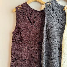 Load image into Gallery viewer, Jamm select | Fafa Pattern Crochet Tank Top(Ivory/grey/brown)
