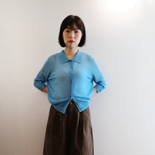 Load image into Gallery viewer, Jamm Select | Button Front Knit Top (Blue/Yellow)
