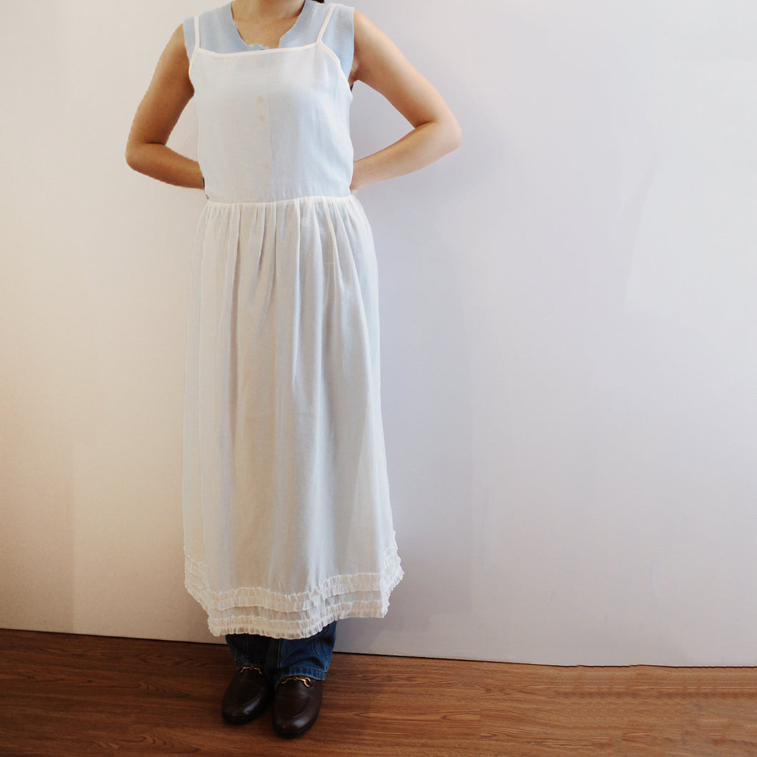 Jamm select | Ruffle Sheer Slipdress (White/Black/peach)