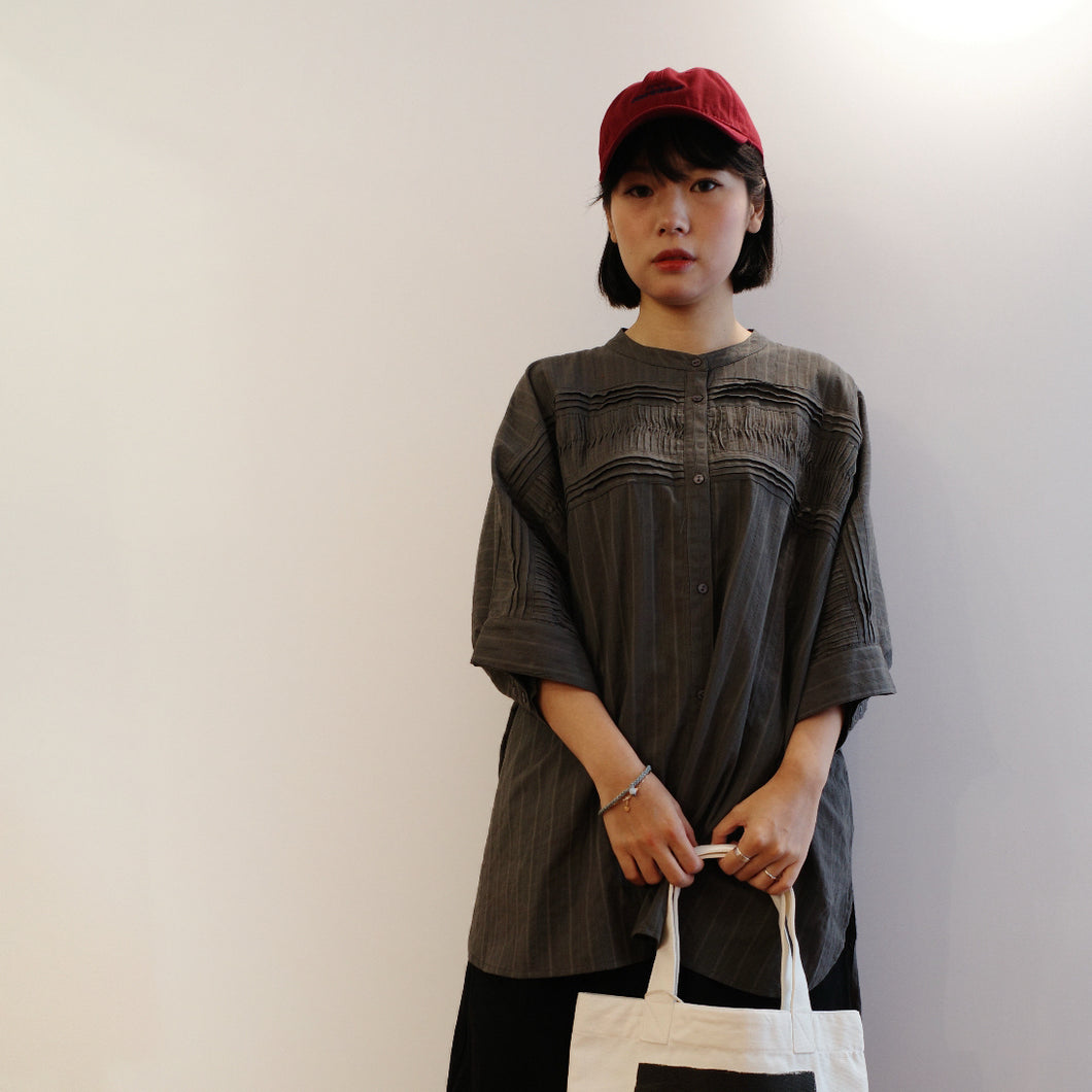 Jamm select | Pleated Blouse (Grey/Wine/Ivory)