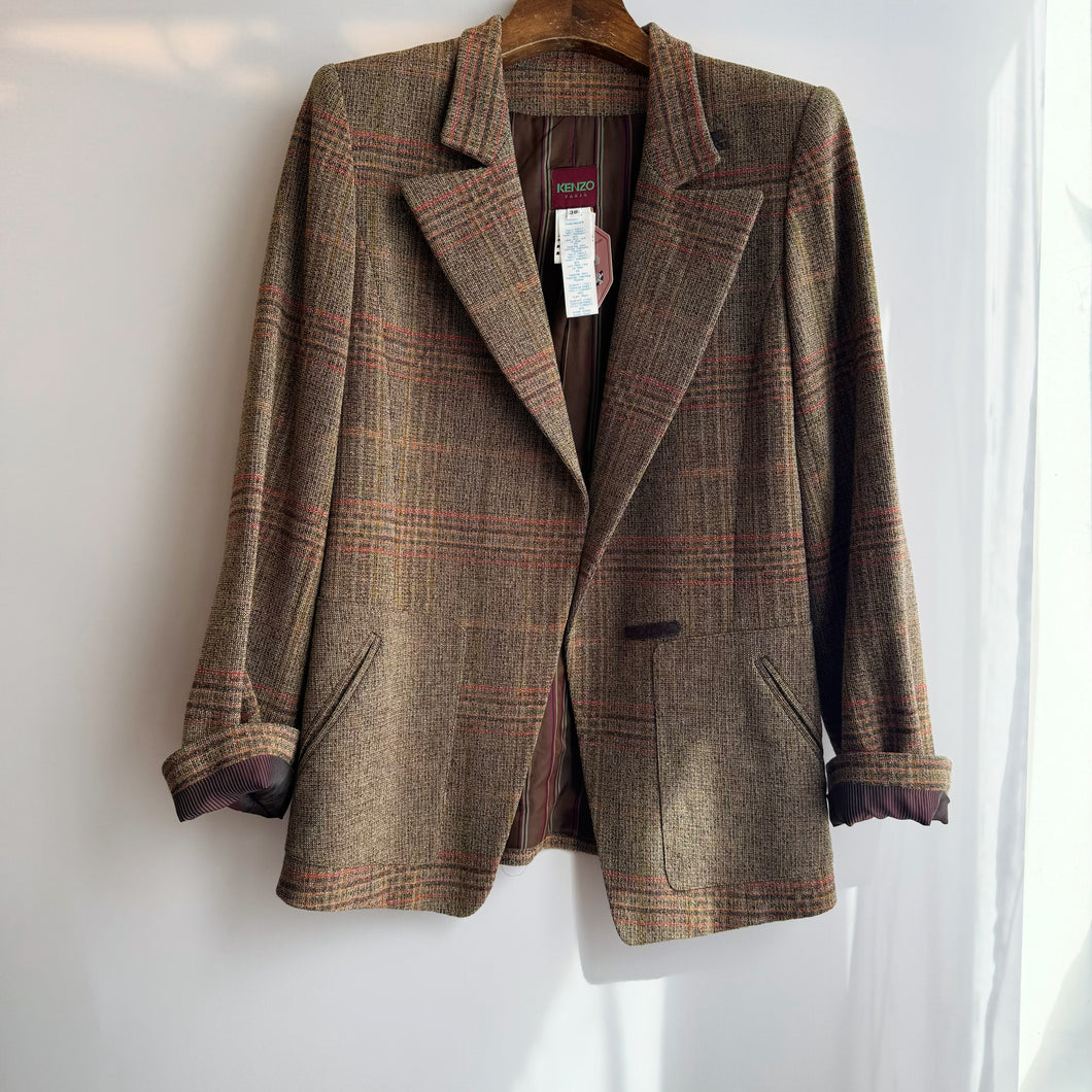 Kenzo Plaid Pattern Blazer