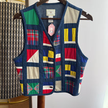 Load image into Gallery viewer, Vintage Denim Patchwork Vest
