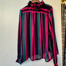Load image into Gallery viewer, Vintage Striped Pattern Ruffle Blouse
