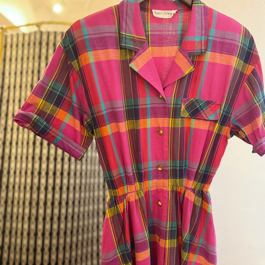 Vintage Check Pattern Dress