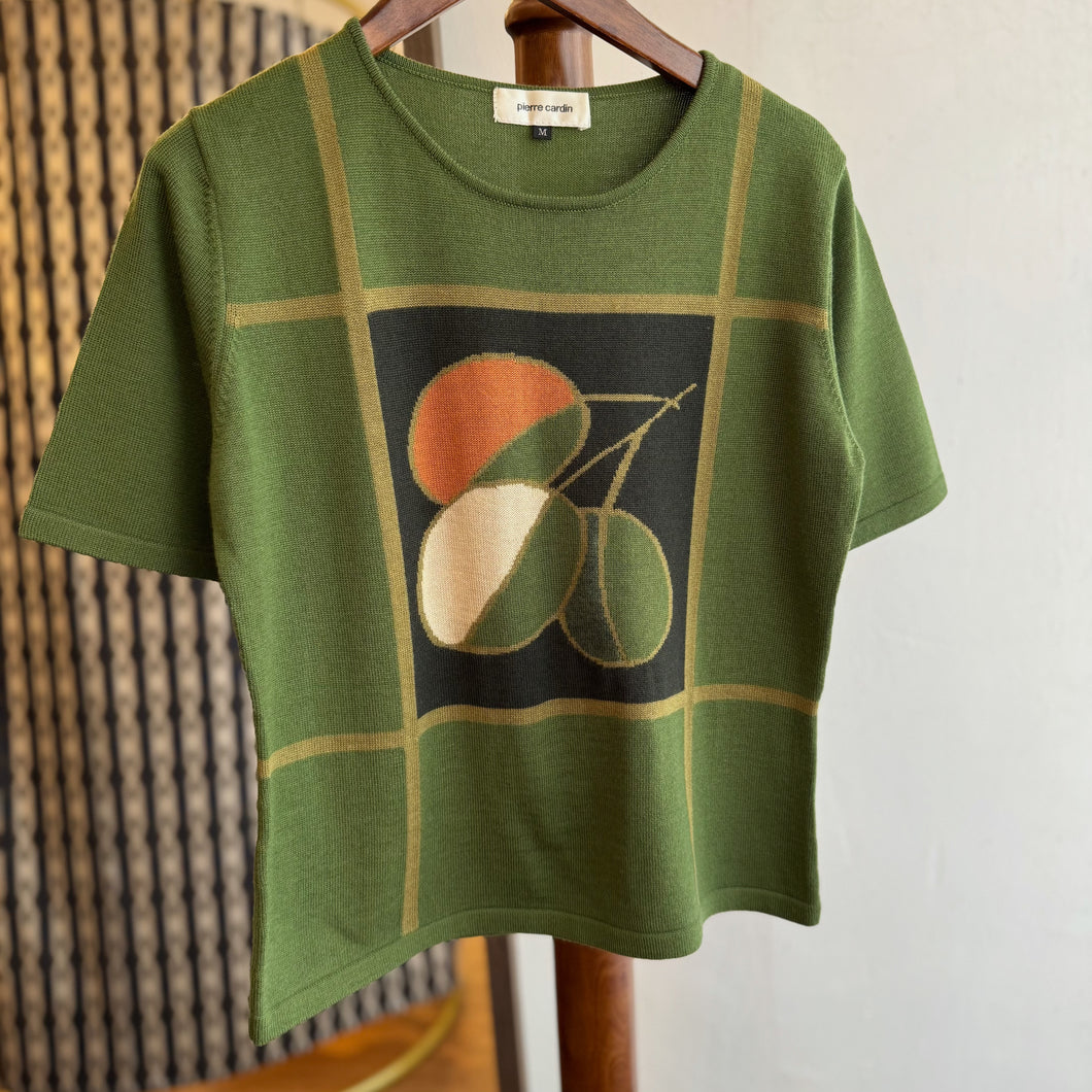 90s Pierre Cardin Olive Cute Top