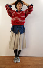 Load image into Gallery viewer, Jamm select | Striped Pullover (Navy/Red)

