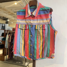 Load image into Gallery viewer, Vintage Striped Sleeveless Jacket

