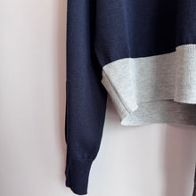 Load image into Gallery viewer, Jamm select | Colourblock knit polo top (Navy/Brown)
