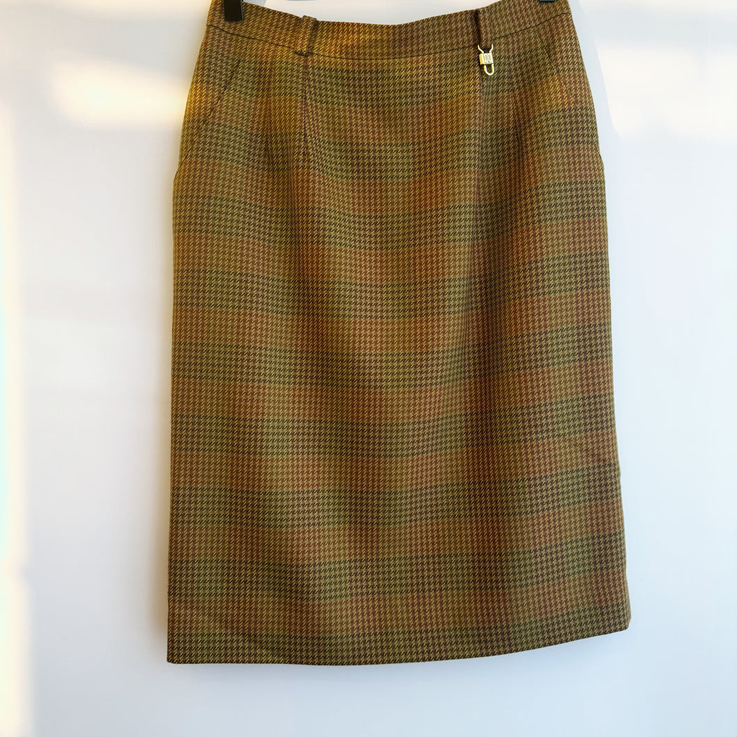 Vintage Daks Houndstooth Wool Skirt