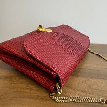 Load image into Gallery viewer, Vintage Burgundy Woven Chain Bag
