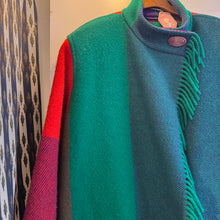 Load image into Gallery viewer, Vintage Fringe Check Pattern Wool Coat
