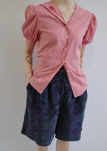 Load image into Gallery viewer, Vintage Embroidery Gingham Blouse
