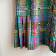 Load image into Gallery viewer, Vintage Double breast Check Pattern Dress /Jacket
