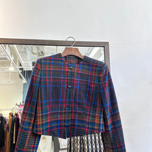Load image into Gallery viewer, Vintage Check Cropped Coat
