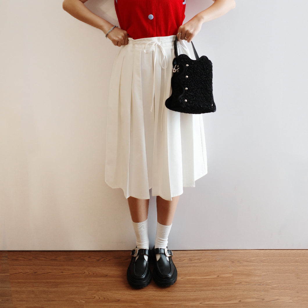 Jamm select | Tied waist Skirt (White/denim/grey)