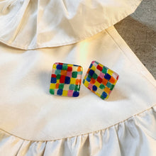 Load image into Gallery viewer, Japan Designer | Colourful check Earrings
