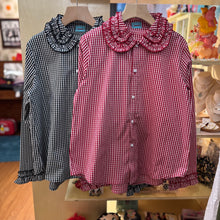 Load image into Gallery viewer, Jamm design | Ruffle Collar Gingham Shirt
