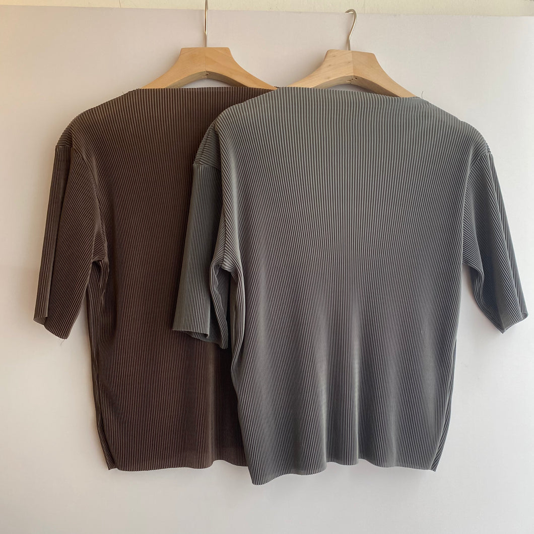 JAMM Select | Pleated Top (Brown/Grey)