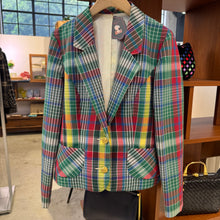 Load image into Gallery viewer, Vintage Check Pattern blazer
