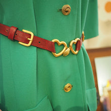 Load image into Gallery viewer, Moschino Heart Buckle Red Leather Belt
